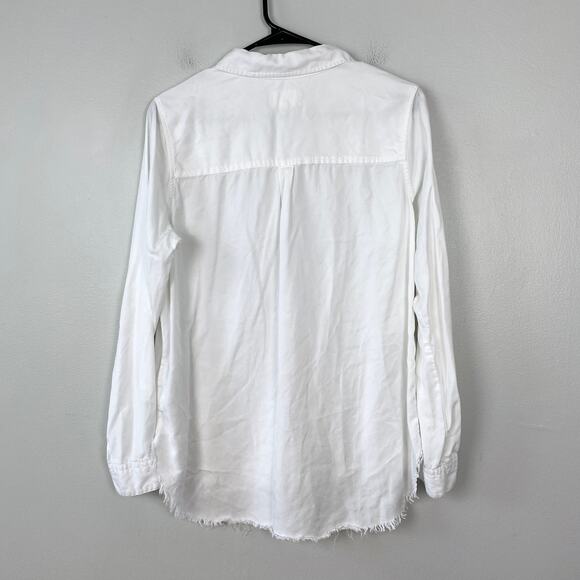 T&S White Button Up Lyocell Shirt Collared Breathable Lightweight Size Medium - Picture 8 of 10